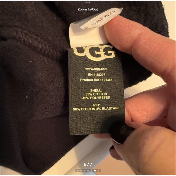 UGG Rey Fluff Logo Black Women’s hooded sweatshirt - Picture 6 of 7